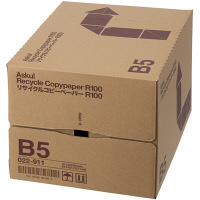 リサイクルコピーペーパーR100 B5 1箱(500枚入×10冊) アスクル