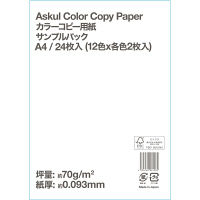アスクル カラーペーパー サンプルパック 1パック(24枚入)