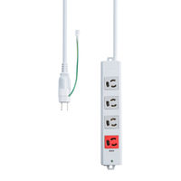 サンワサプライ 緊急用コンセント付き電源タップ 3P式/4個口/3m/緊急用コンセント付/2P→3P変換プラグ付/RoHS指定準拠 TAP-AS1-3