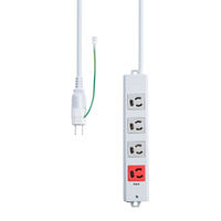 サンワサプライ 緊急用コンセント付き電源タップ 3P式/4個口/1m/緊急用コンセント付/2P→3P変換プラグ付/RoHS指定準拠 TAP-AS1-1
