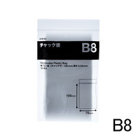 アスクル チャック袋 0.04mm厚 B8 70mm×100mm 1袋(30枚入)