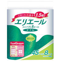 トイレットペーパー 8ロール パルプ リラックス感のある香り ダブル 45m エリエールトイレットティシューコンパクト 1パック(8個入) 大王製紙