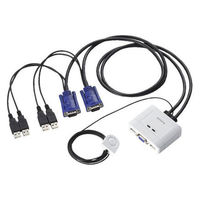 エレコム USBパソコン切替器 PC2台切替 手元スイッチ KVM-KUSN (取寄品)