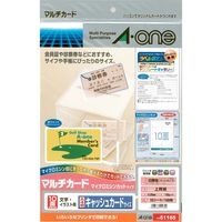 エーワン マルチカード 名刺用紙 キャッシュカード ミシン目 プリンタ兼用 マット紙 白 標準 A4 10面 1袋(10シート入) 51165