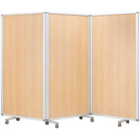 コマイ3連スクリーン木目タイプ高さ1800×幅2700mm 1台(わけあり品)