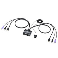 サンワサプライ HDMI対応手元スイッチ付きパソコン自動切替器(2:1) SW-KVM2WHU 1個 (直送品)