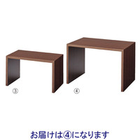 店研創意 木製コの字ディスプレイ ブラウン 特大 12611-67 (直送品)