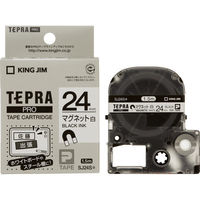 900304 テプラPROテープ(マグネット) 24mm×1.5m 白テープ/黒文字 3個(わけあり品)