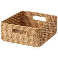 無印良品 重なるラタン角型バスケット 中 8021833 1個 (わけあり品)