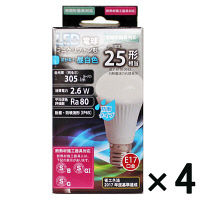 【アウトレット】LED電球 ミニクリプトン型 E17口金 昼白色 25形相当 305lm LDA3N-H-E17 I11 1セット(4個:1個×4) オーム電機
