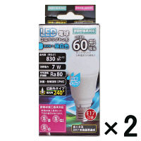 【アウトレット】LED電球 ミニクリプトン型 E17口金 昼白色 60形相当 830lm LDA7N-G-E17 IS11 1セット(2個:1個×2)オーム電機